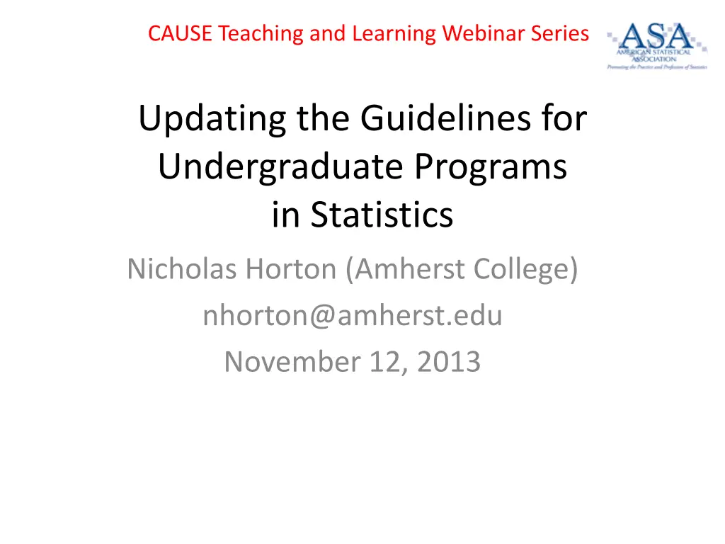 cause teaching and learning webinar series n.w