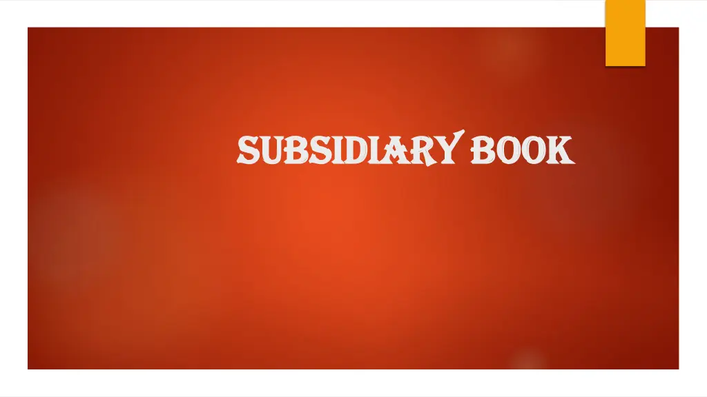 subsidiary book subsidiary book n.w