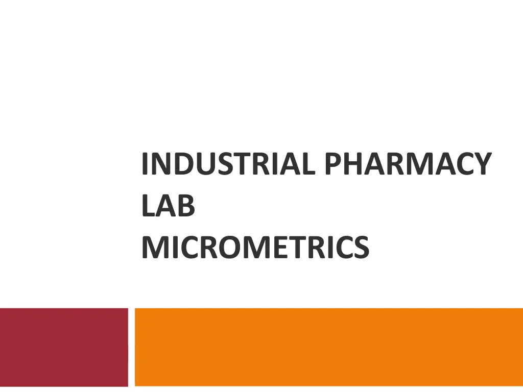 industrial pharmacy lab micrometrics n.w