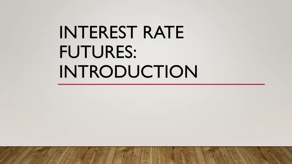 interest rate futures introduction n.w