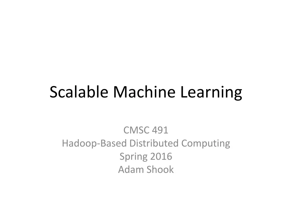 scalable machine learning n.w
