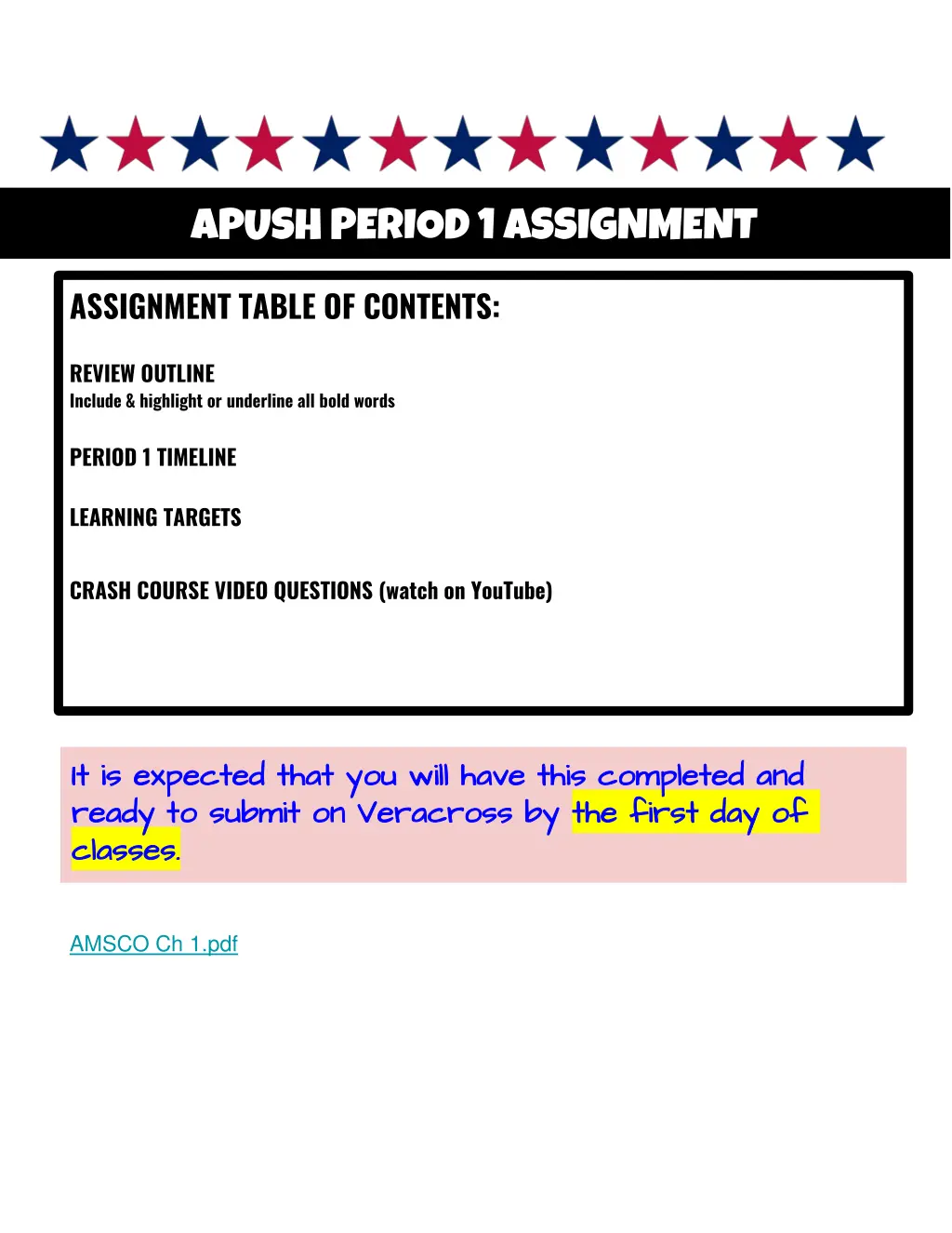 apush period 1 assignment n.w