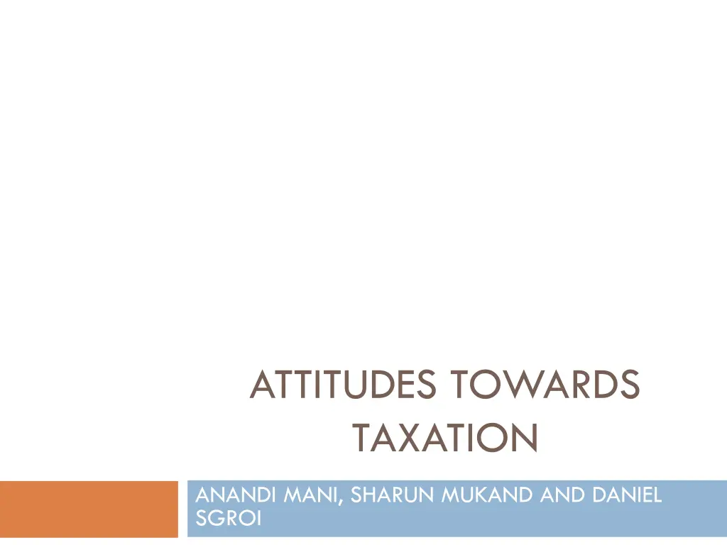 attitudes towards taxation n.w
