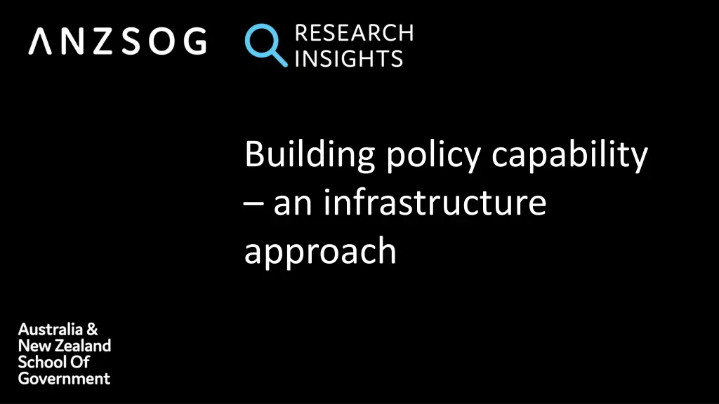 building policy capability an infrastructure n.w