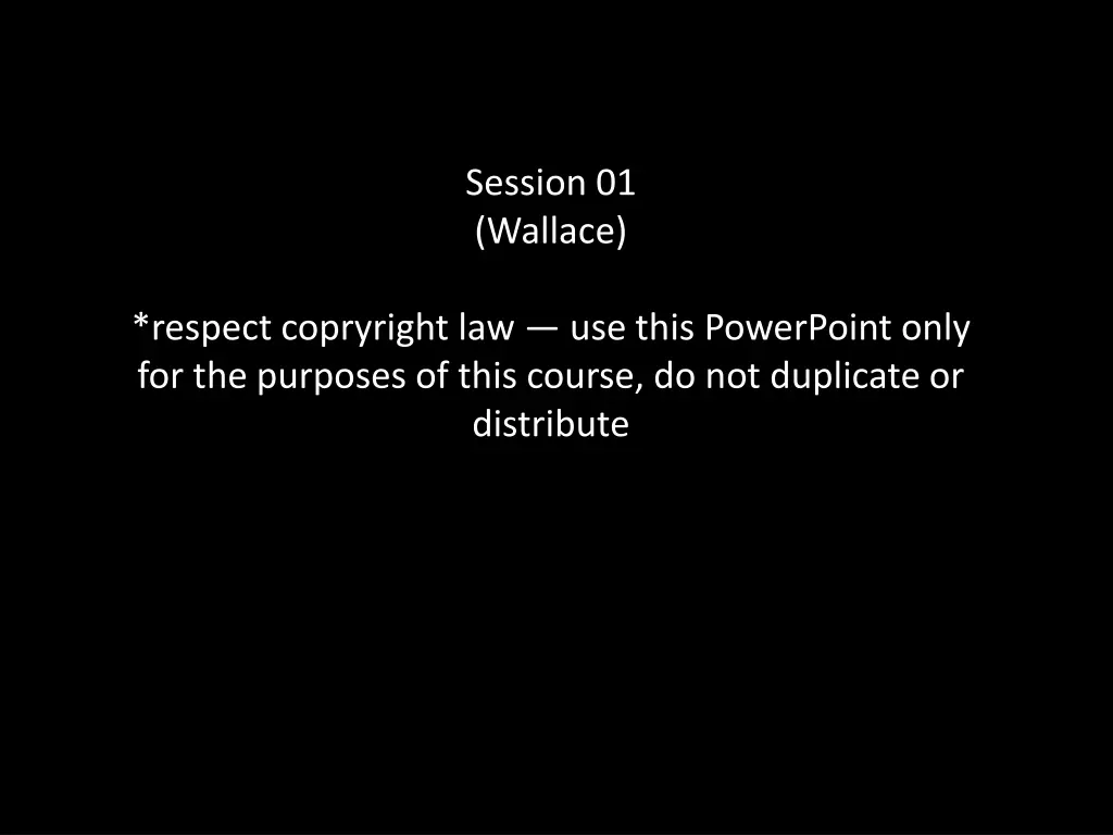 session 01 wallace n.w