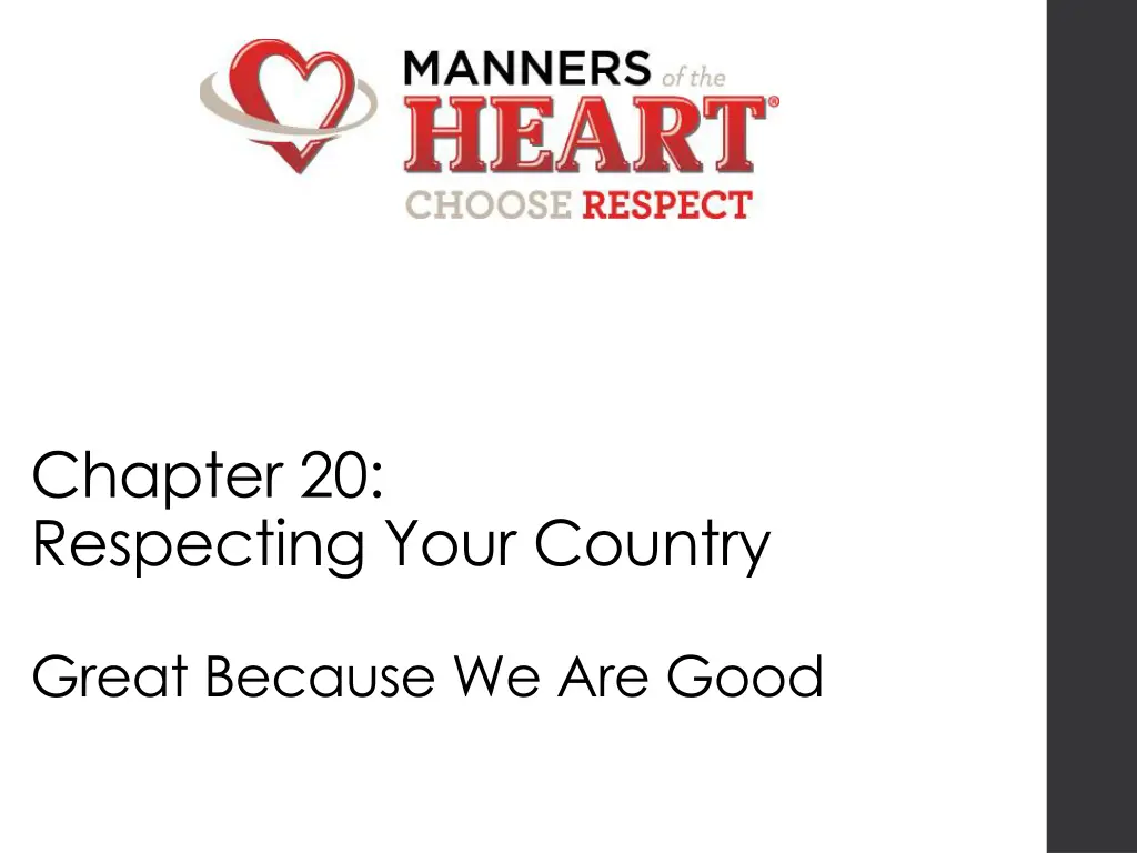 chapter 20 respecting your country n.w