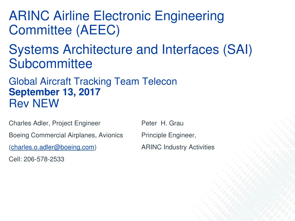 arinc airline electronic engineering committee n.w