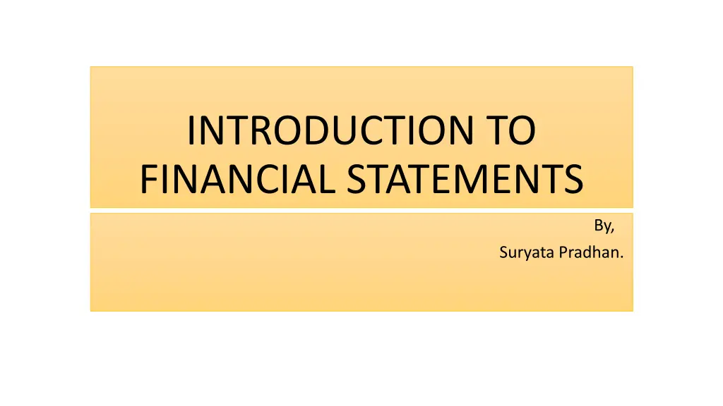 introduction to financial statements n.w