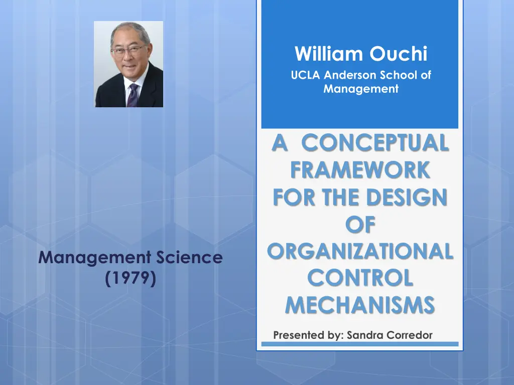 william ouchi ucla anderson school of management n.w