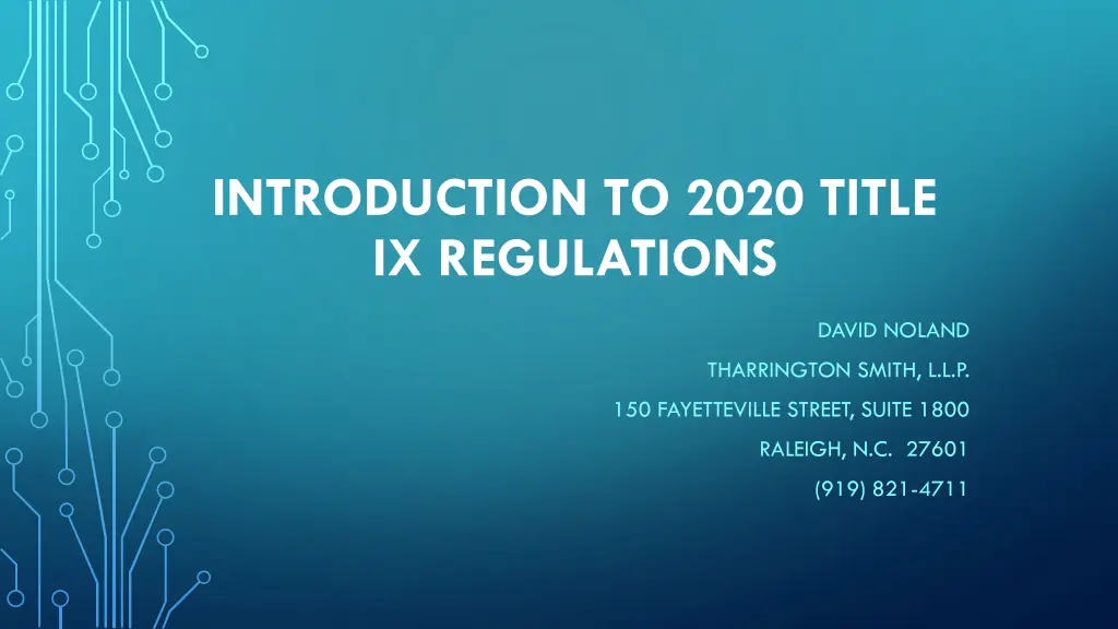 introduction to 2020 title ix regulations n.w
