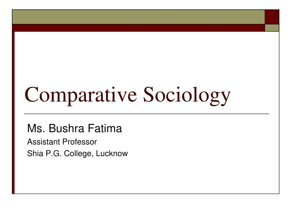 comparative sociology n.w