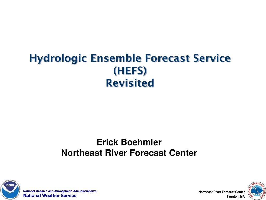 hydrologic ensemble forecast service hefs n.w