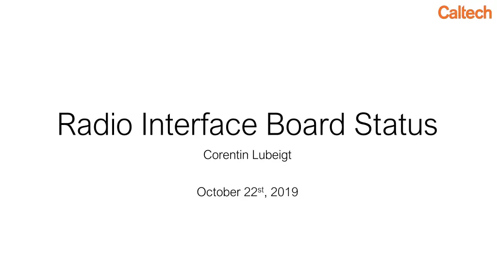 radio interface board status corentin lubeigt n.w