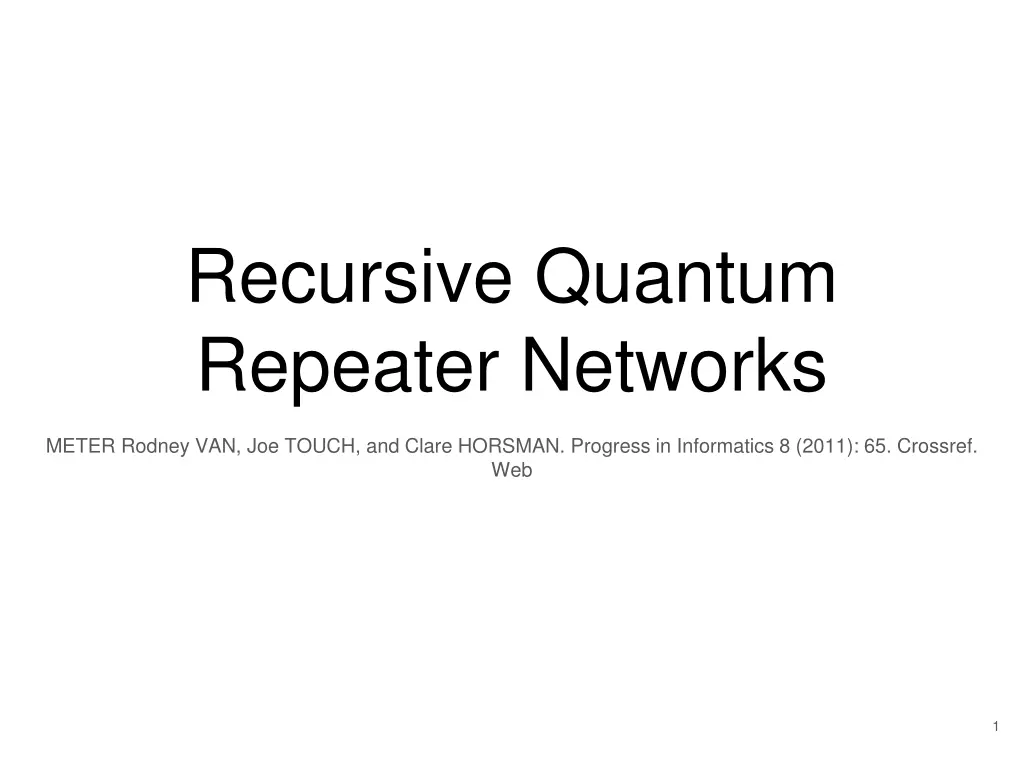 recursive quantum repeater networks n.w