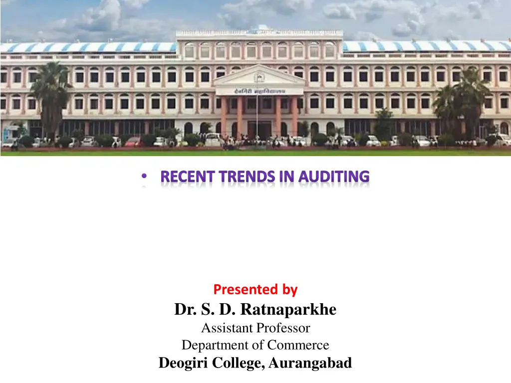 recent trends in auditing n.w