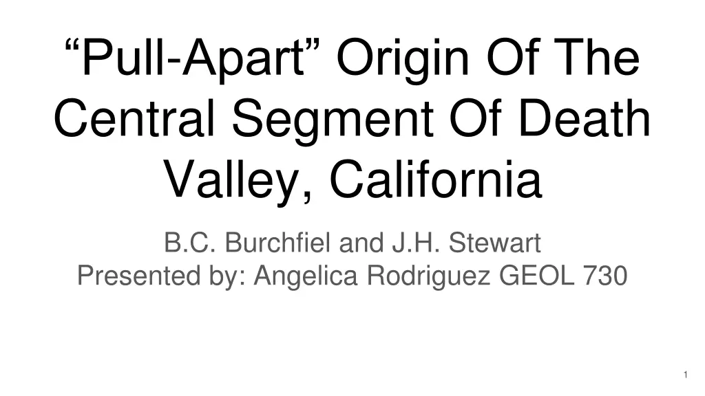 pull apart origin of the central segment of death n.w