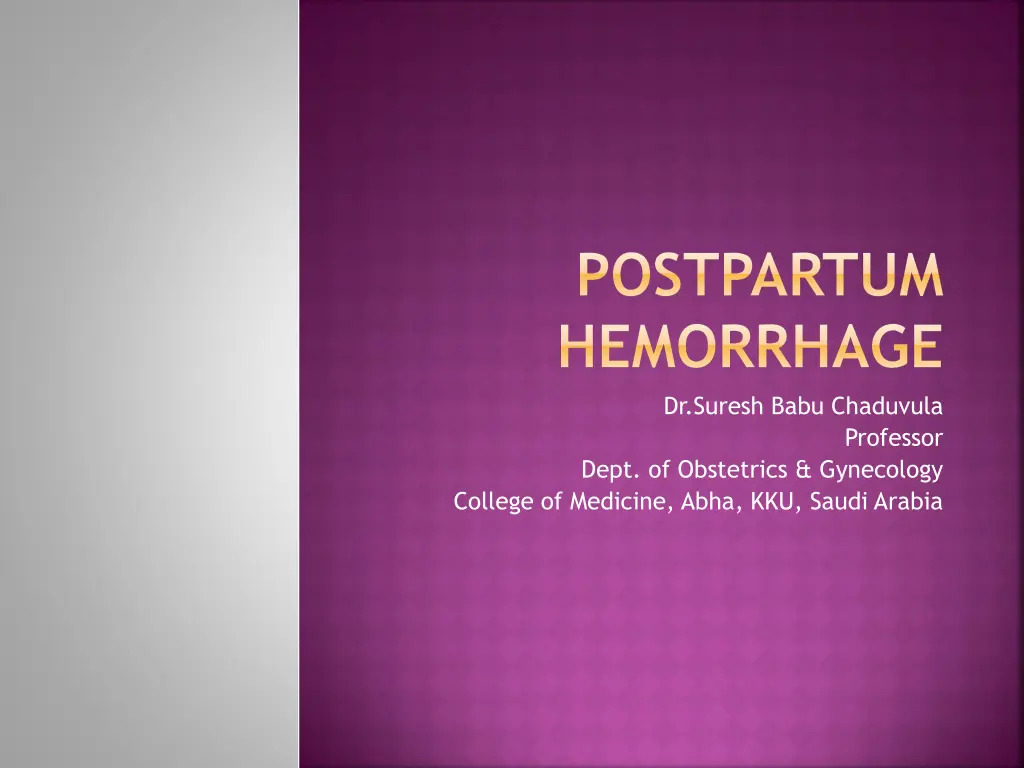 postpartum hemorrhage dr suresh babu chaduvula n.w