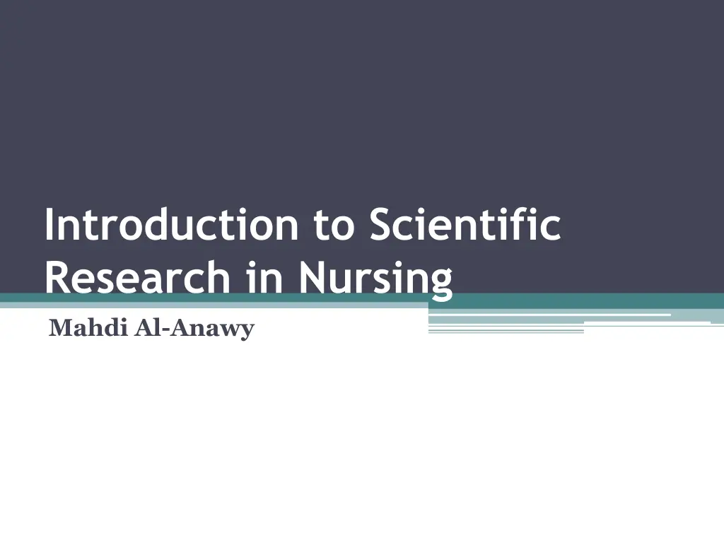 introduction to scientific research in nursing n.w