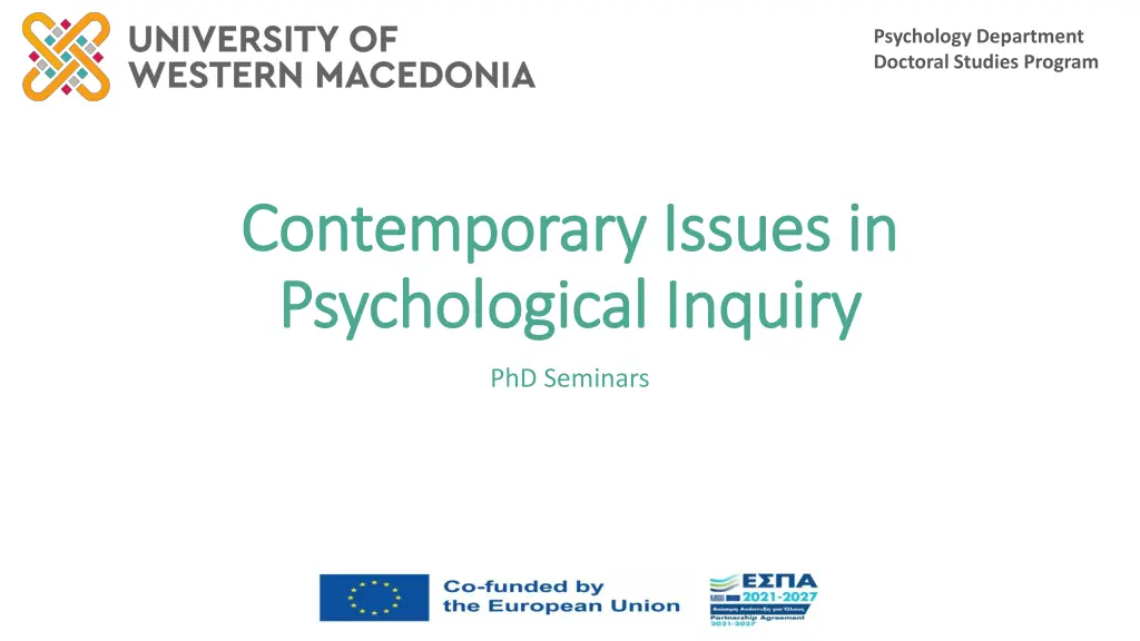 psychology department doctoral studies program n.w