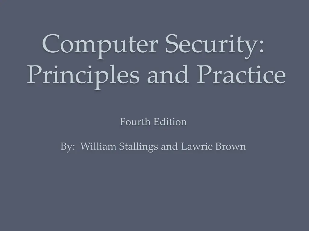 computer security principles and practice n.w