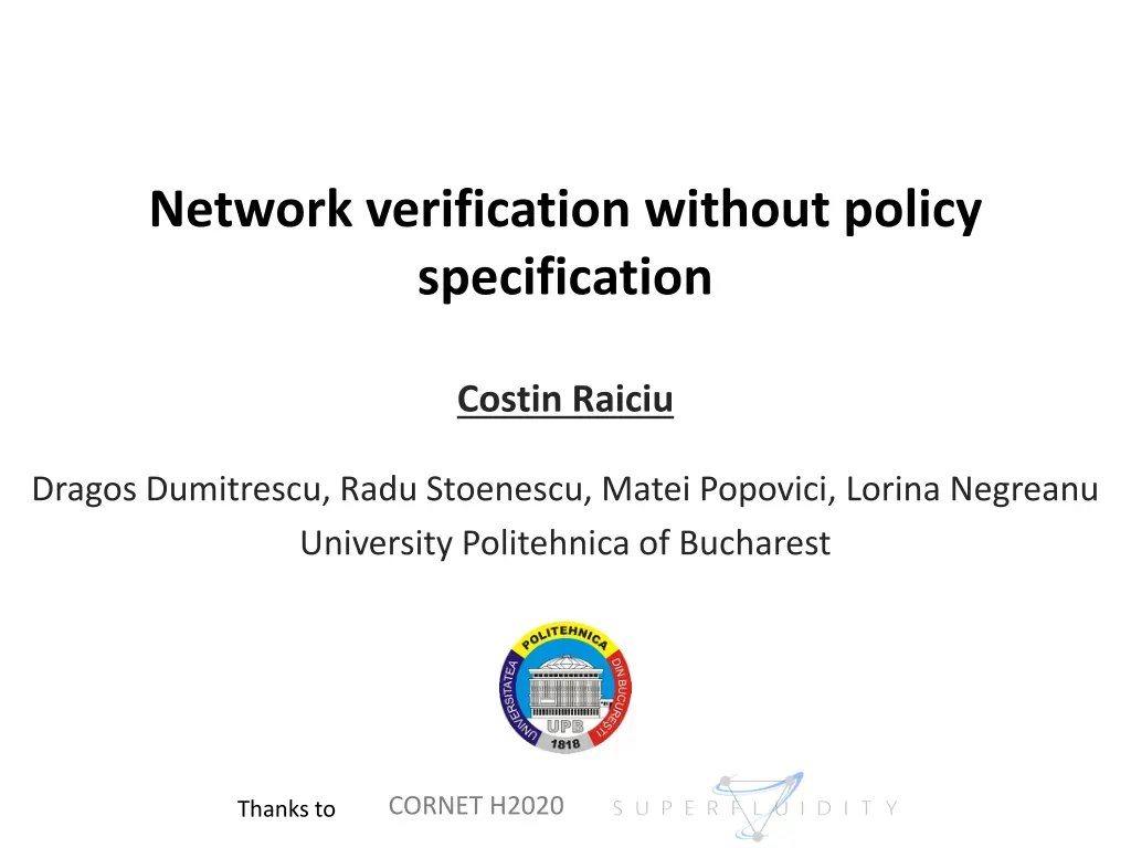 network verification without policy specification n.w