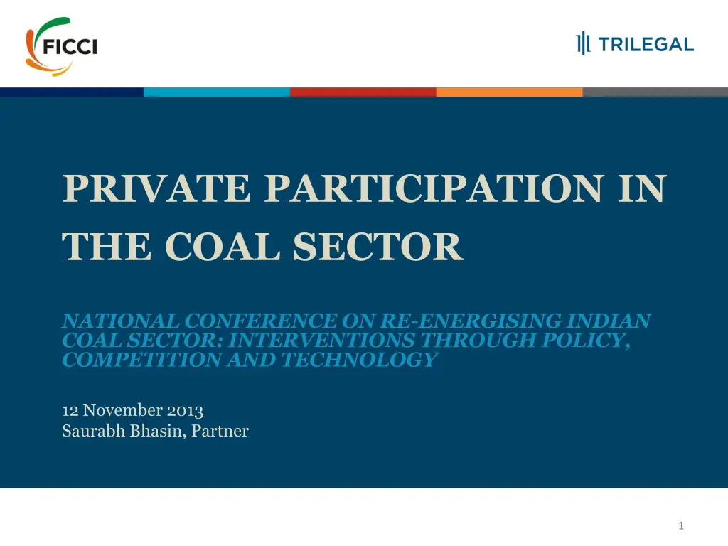 private participation in the coal sector n.w