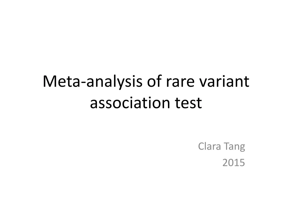 meta analysis of rare variant association test n.w