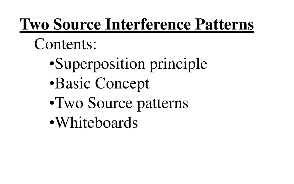 two source interference patterns contents n.w