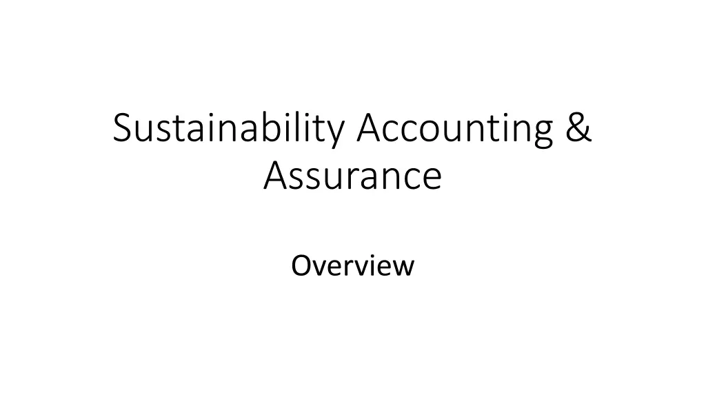 sustainability accounting assurance n.w