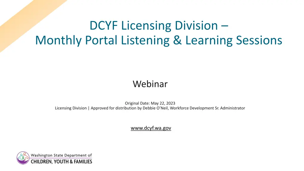 dcyf licensing division monthly portal listening n.w