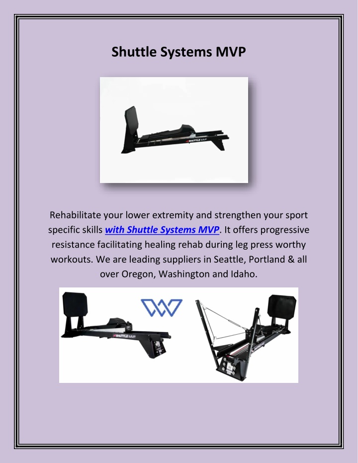 shuttle systems mvp n.w