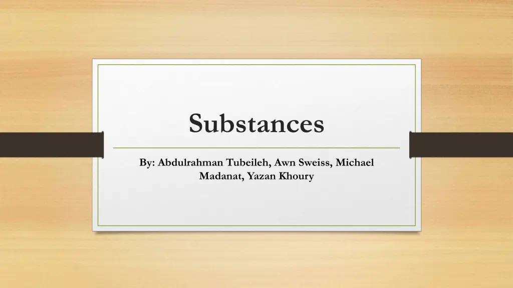 substances n.w