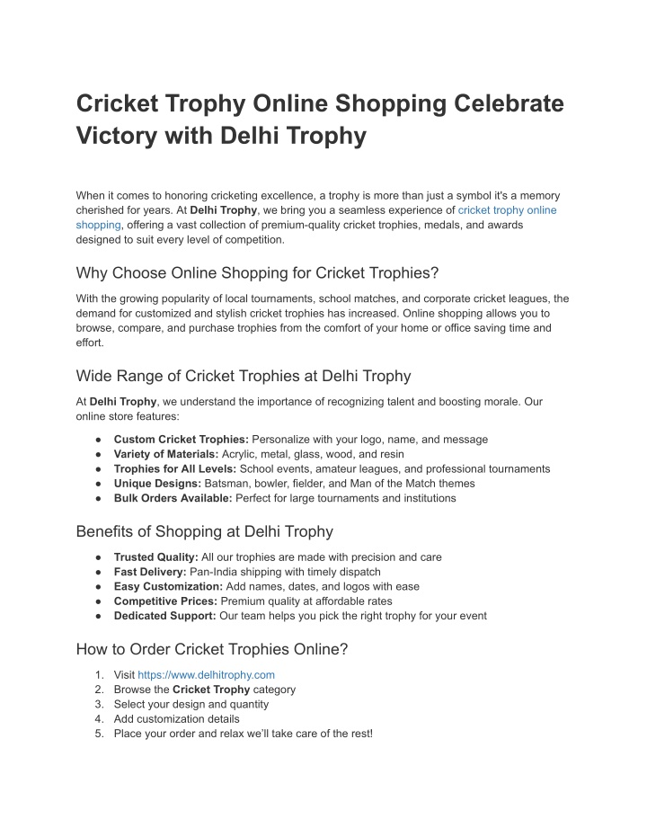 cricket trophy online shopping celebrate victory n.w