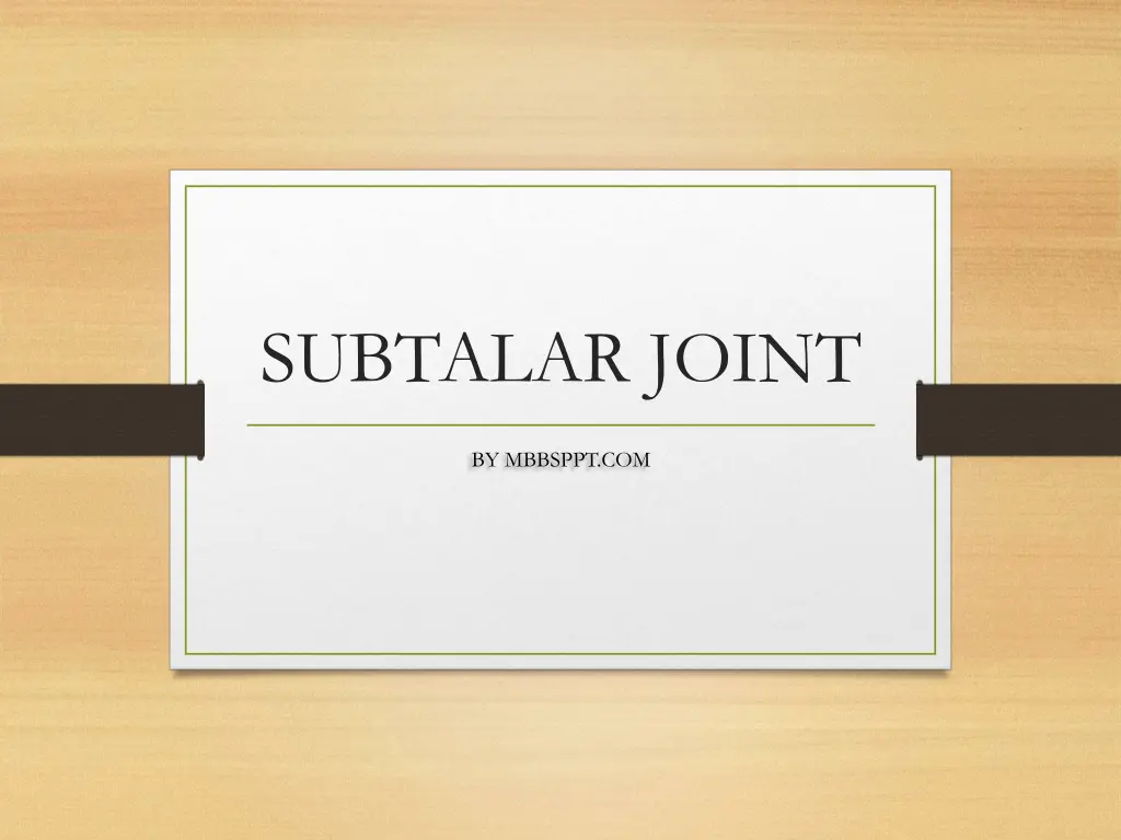 subtalar joint n.w