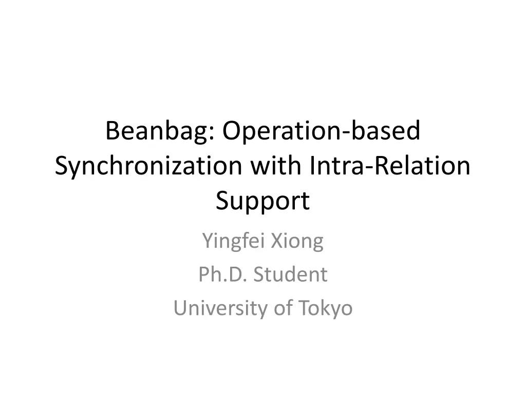 beanbag operation based synchronization with n.w