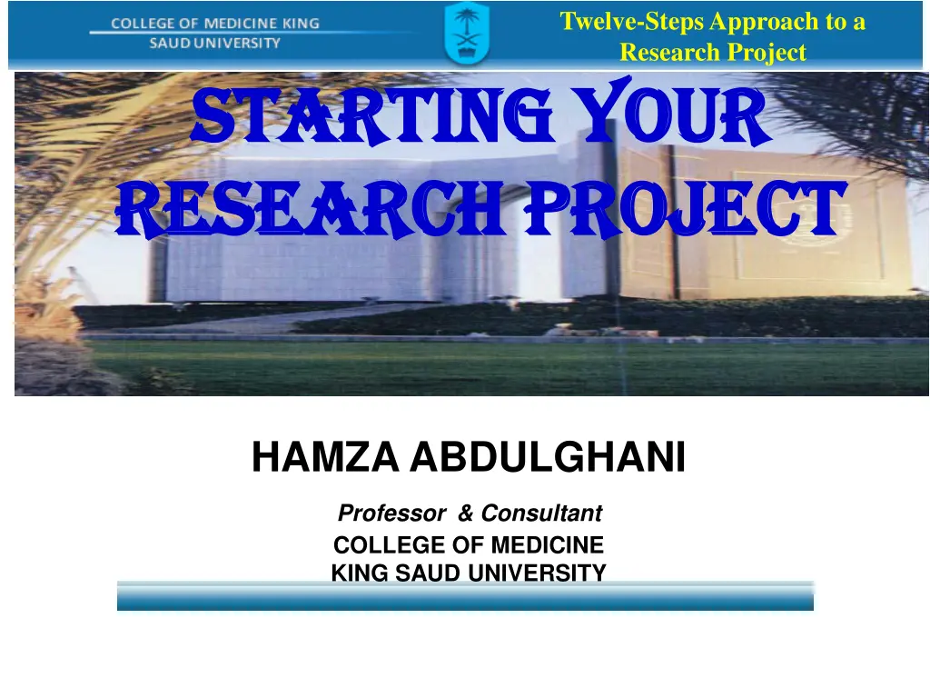 twelve steps approach to a research project n.w