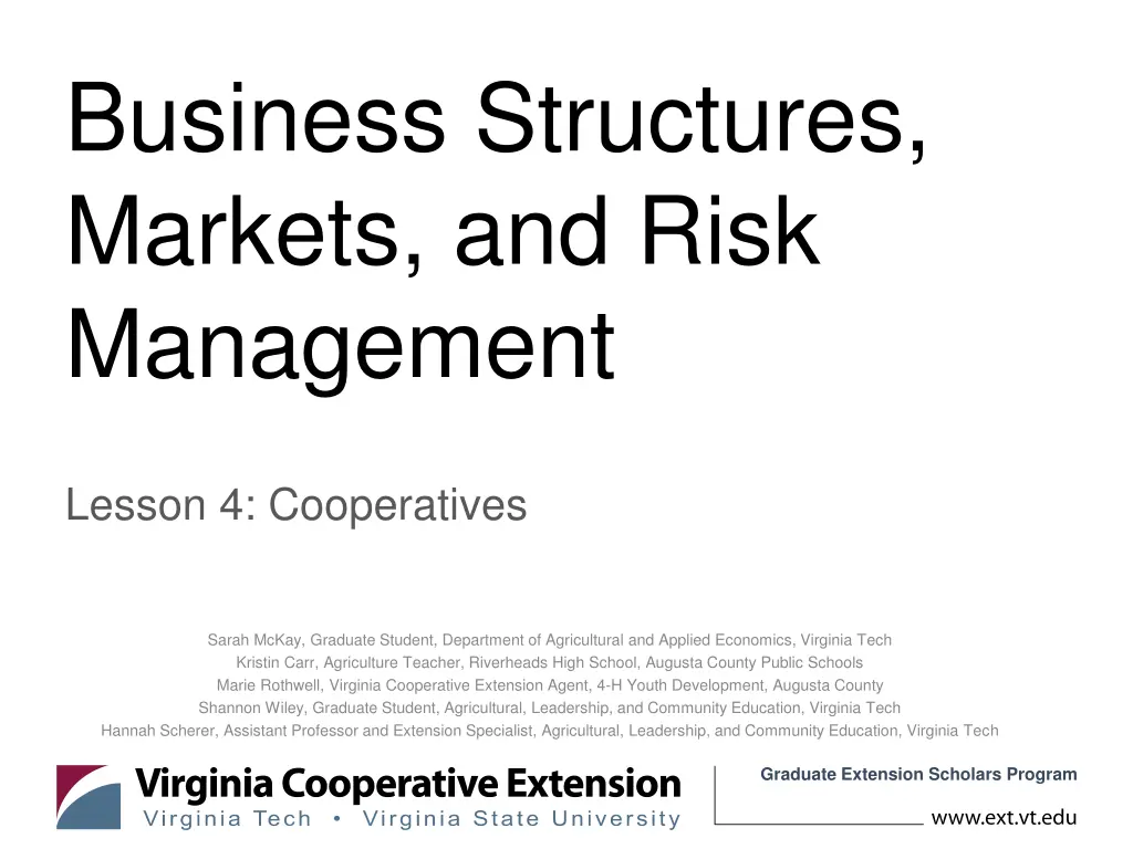 business structures markets and risk management n.w