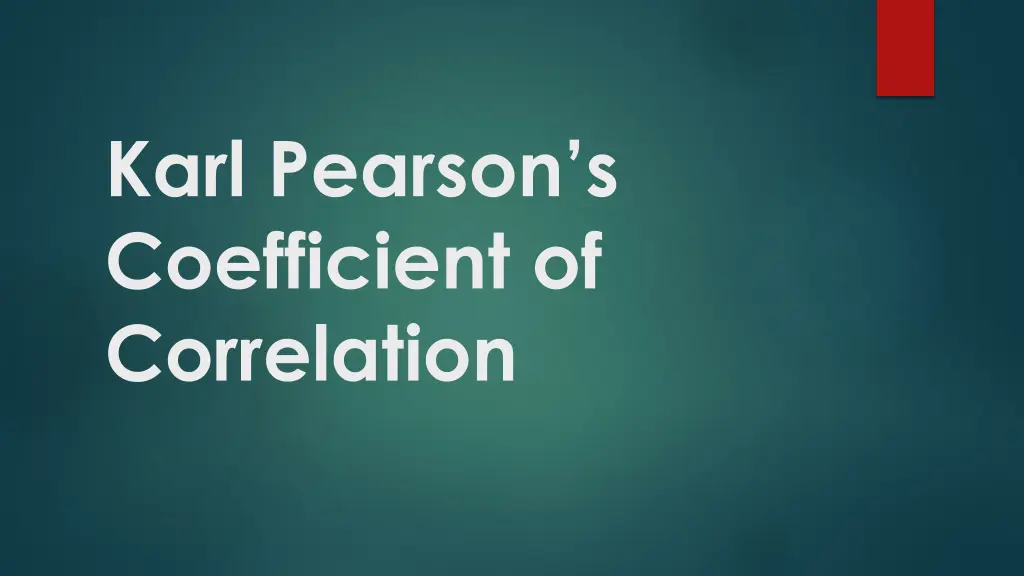 karl pearson s coefficient of correlation n.w