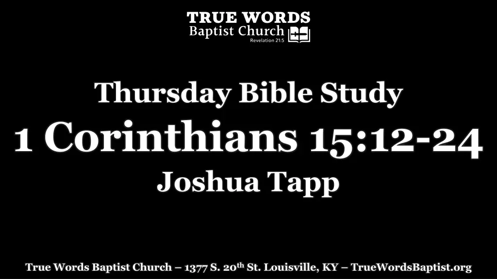 thursday bible study 1 corinthians n.w
