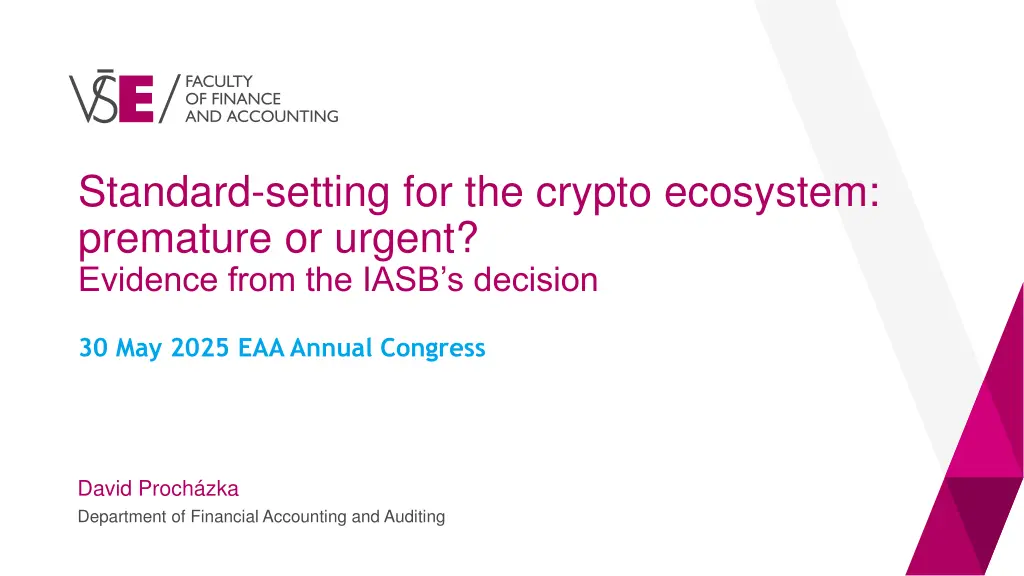 standard setting for the crypto ecosystem n.w
