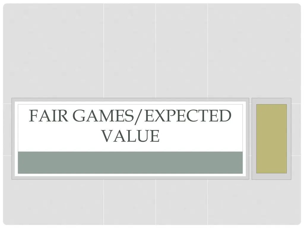 fair games expected value n.w