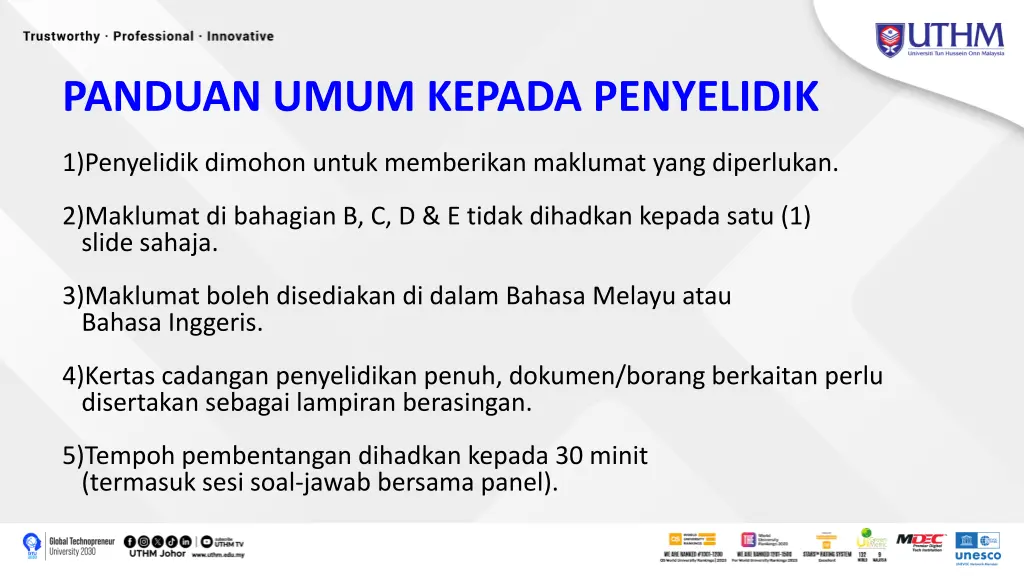 panduan umum kepada penyelidik n.w