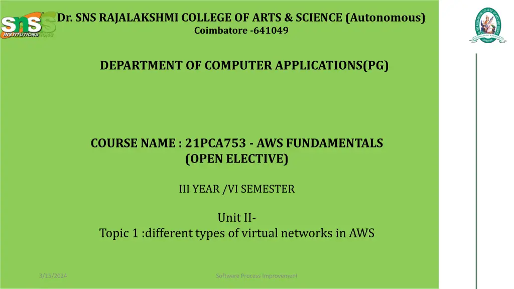 dr sns rajalakshmi college of arts science n.w