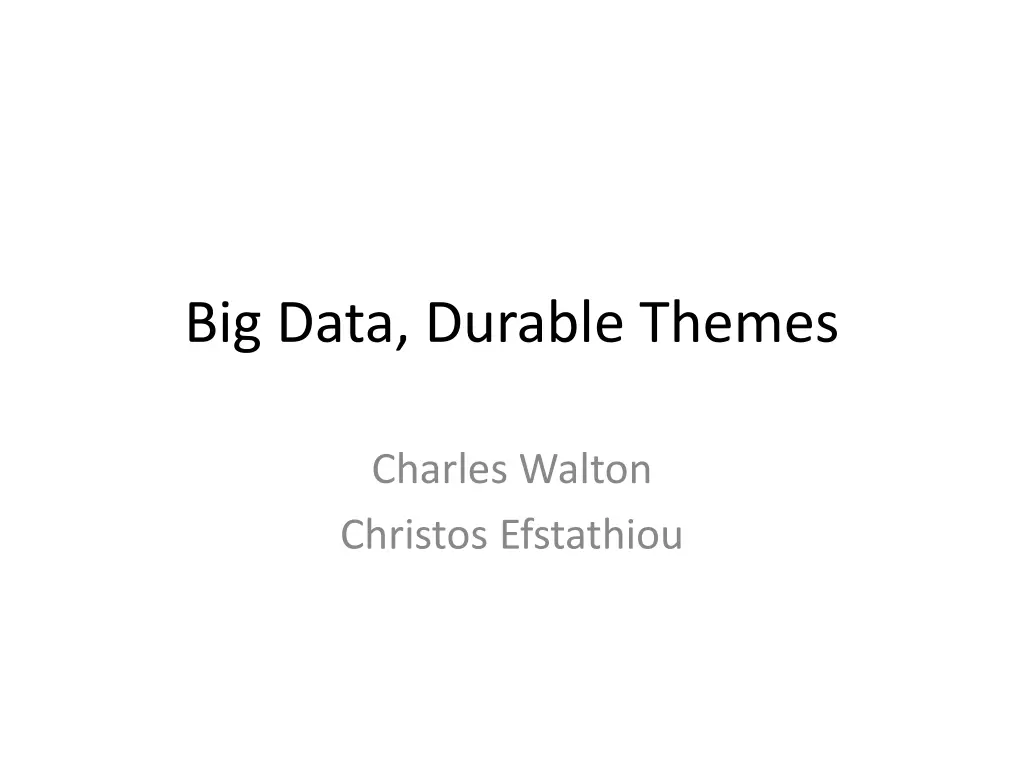 big data durable themes n.w