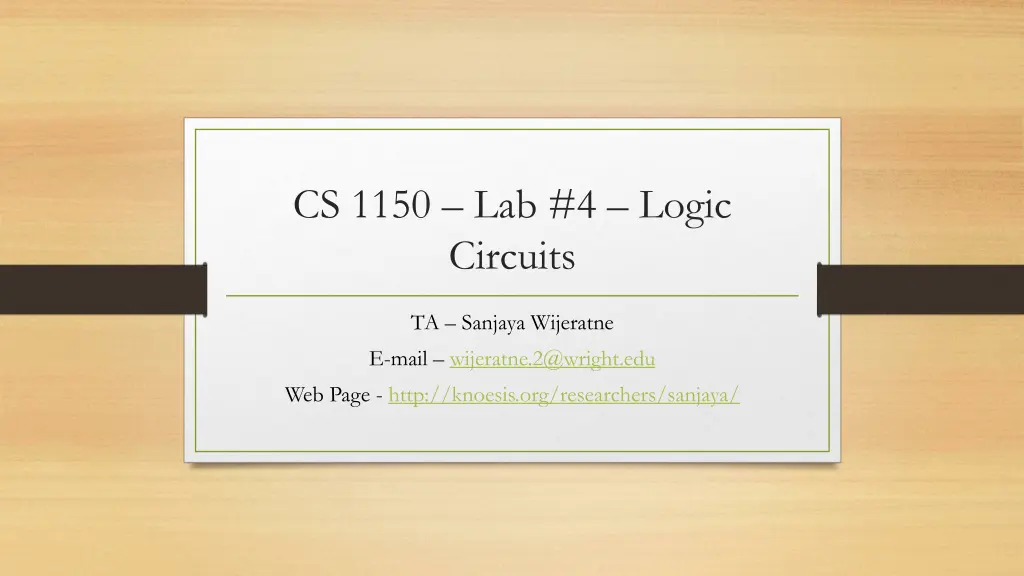 cs 1150 lab 4 logic circuits n.w