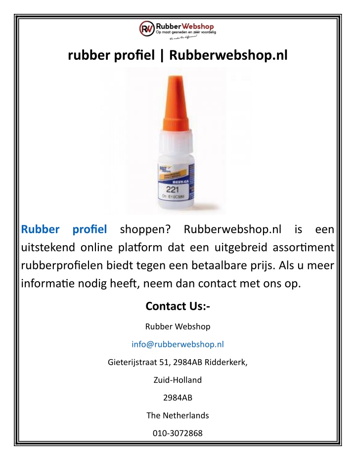 rubber profiel rubberwebshop nl n.w