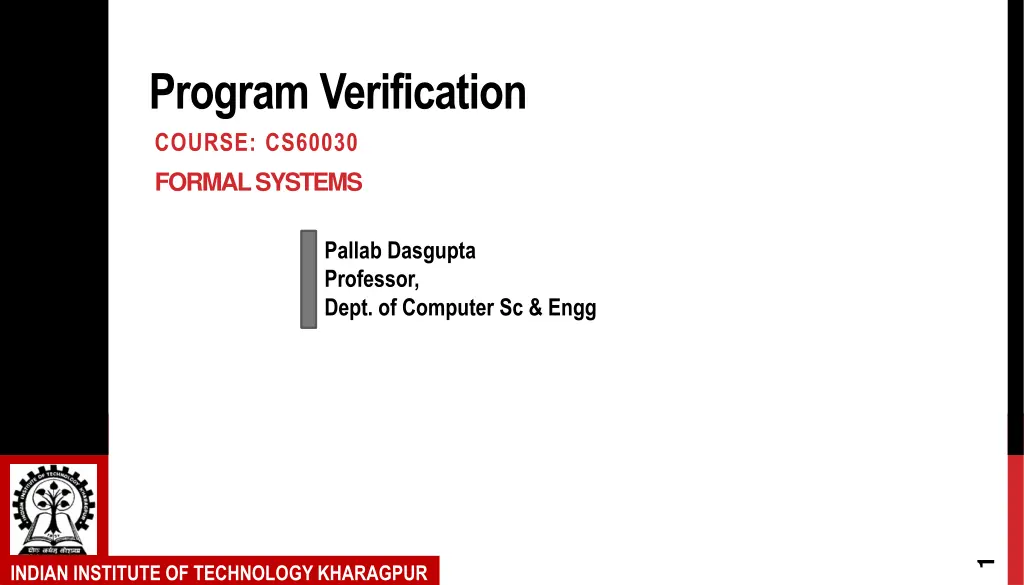 program verification course cs60030 formal systems n.w