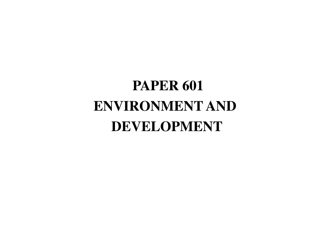 paper 601 environment and development n.w