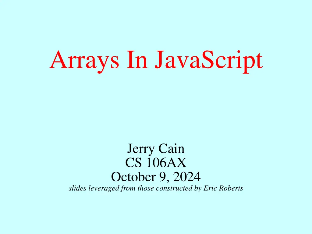 arrays in javascript n.w