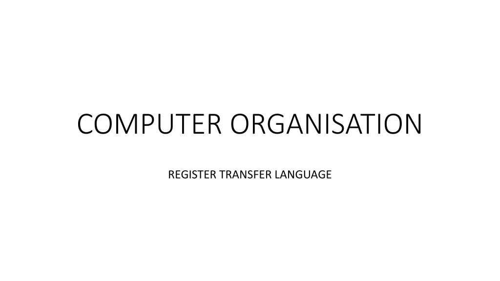 computer organisation n.w